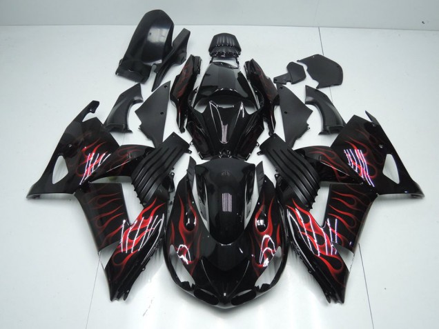 Vermelho Chama Carenagem Kawasaki ZX14R ZZR 1400 12-21