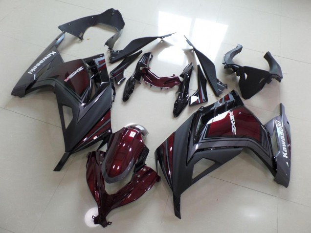 Vermelho Escuro & Cinzento Carenagem Kawasaki ZX 300R 13-16