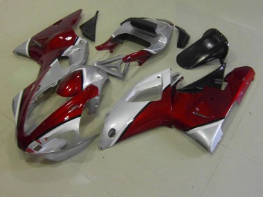 Vermelho & Prata Carenagem Yamaha R1 00-01