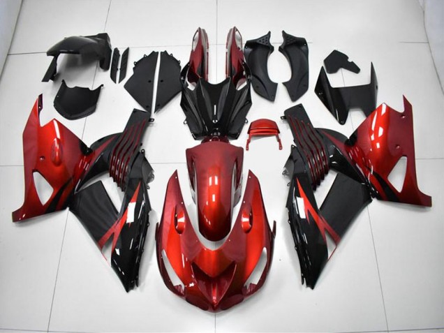 Vermelho Preto Carenagem Kawasaki ZX14R ZZR 1400 06-11