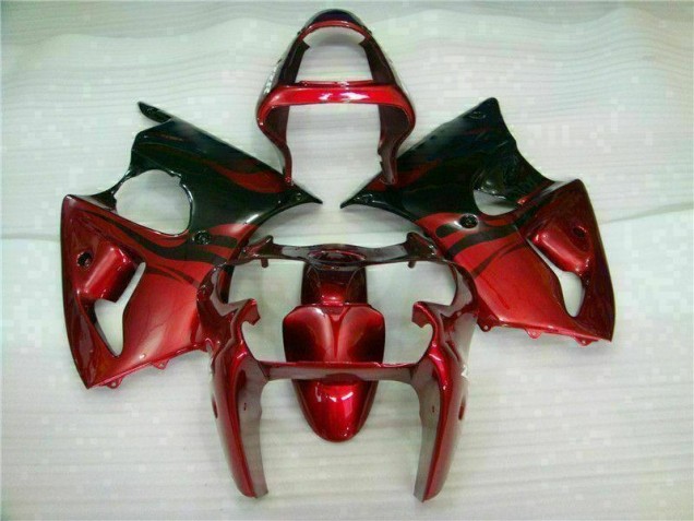 Vermelho Preto Carenagem Kawasaki ZX6R 00-02