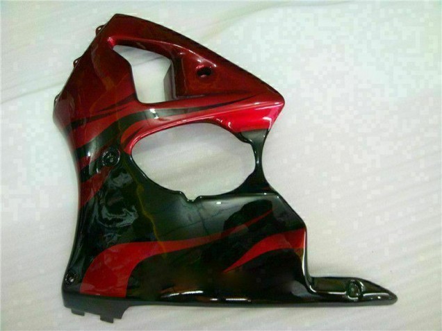 Vermelho Preto Carenagem Kawasaki ZX6R 00-02