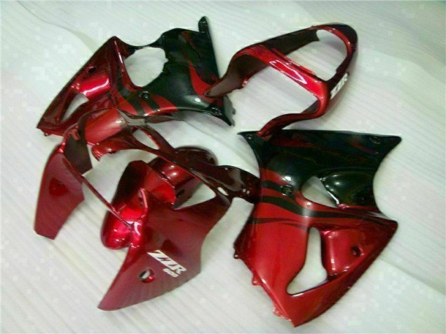 Vermelho Preto Carenagem Kawasaki ZX6R 00-02