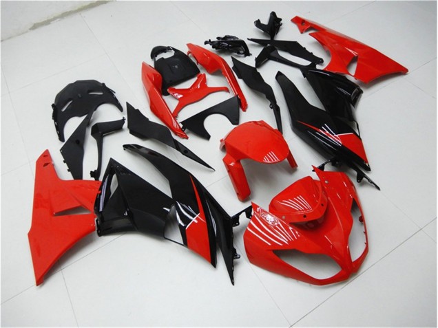Vermelho Preto Carenagem Kawasaki ZX6R 09-12