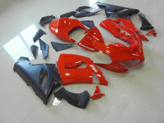 Vermelho & Preto Fosco Carenagem Kawasaki ZX6R 05-06 Vermelho & Preto Fosco Carenagem Kawasaki ZX6R 05-06