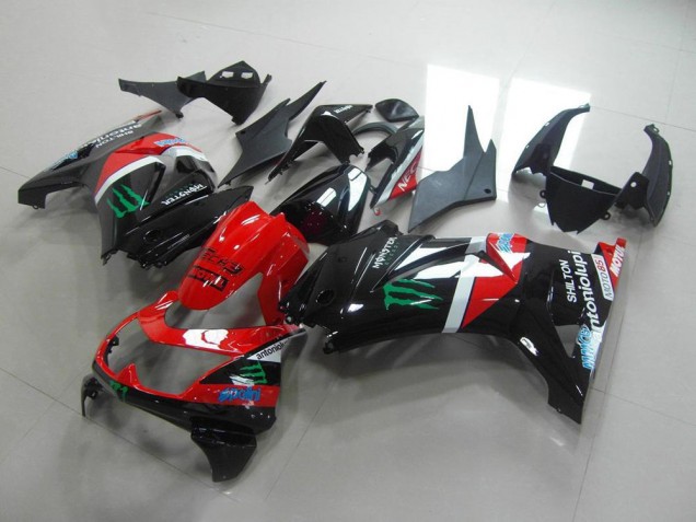 Vermelho & Preto Monster Carenagem Kawasaki ZX 250R 08-12 Vermelho & Preto Monster Carenagem Kawasaki ZX 250R 08-12