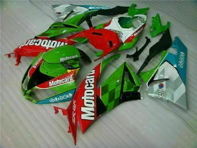 Vermelho Verdecard Carenagem Kawasaki ZX6R 09-12