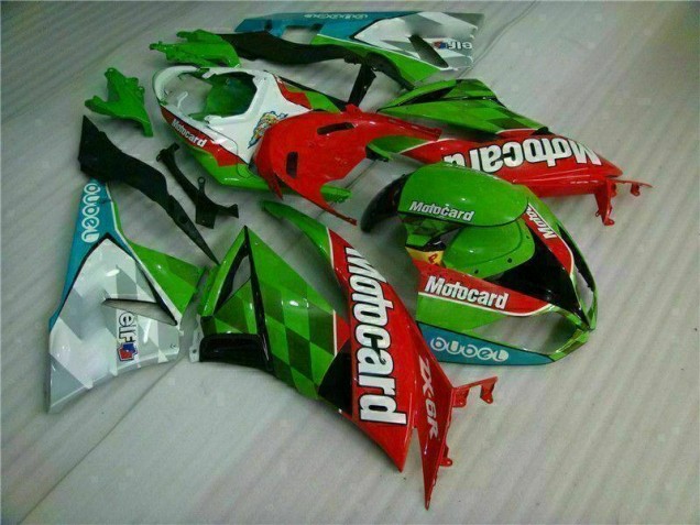 Vermelho Verdecard Carenagem Kawasaki ZX6R 09-12