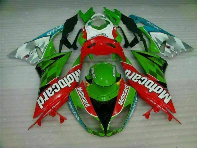 Vermelho Verdecard Carenagem Kawasaki ZX6R 09-12